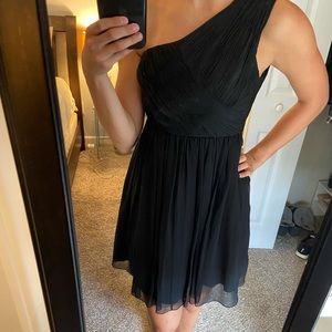 Black tibi one shoulder dress